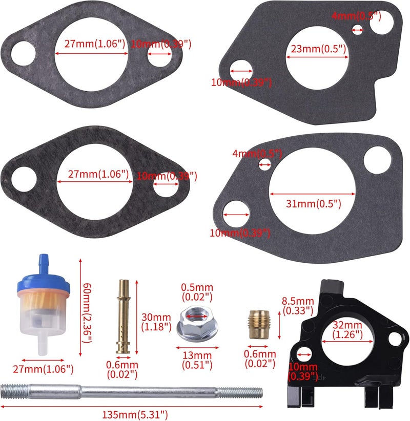 MRELC Air Filter Adapter Jet Kit for Predator 301cc 420cc 11hp 13hp 15hp GX340 GX390 389cc Stage 1 Mini Bike Parts Go Kart Golf Cart Lawnmower Water Pump Pressure Washer Generator OHV Engine (Blue) - Image 5